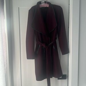Vero Moda Plum Coat with Leather Trim